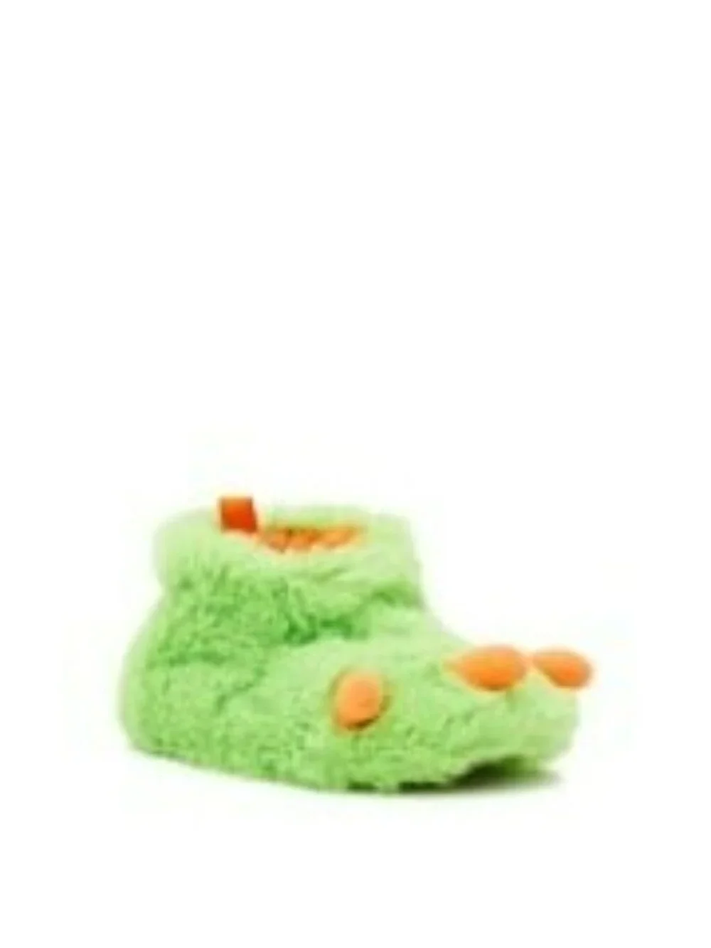 Wonder Nation Infant Green Monster Claw Slippers Size 6 With Plush Fuzzy Faux Fu